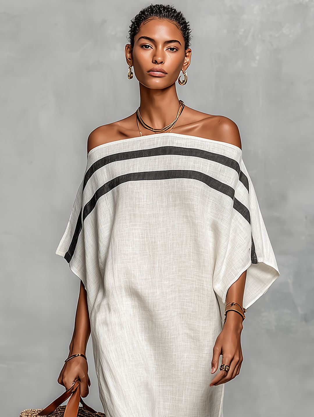 Minimalistische Linnen Maxi Jurk