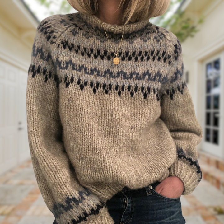 Naomi™ | gebeide trui met patroon