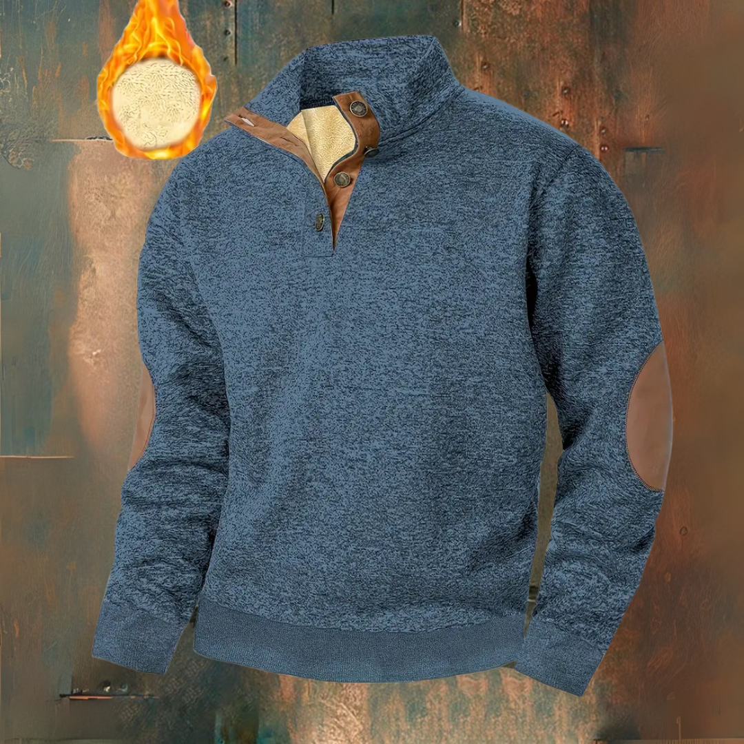 Ruben™️ | Warme fleece sweater met knoopsluiting