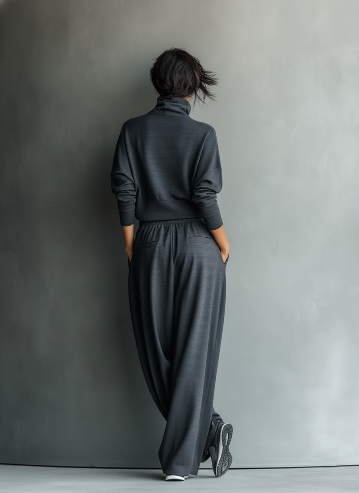 Lila™ | Gebreid Lounge Set met Wijde Broek