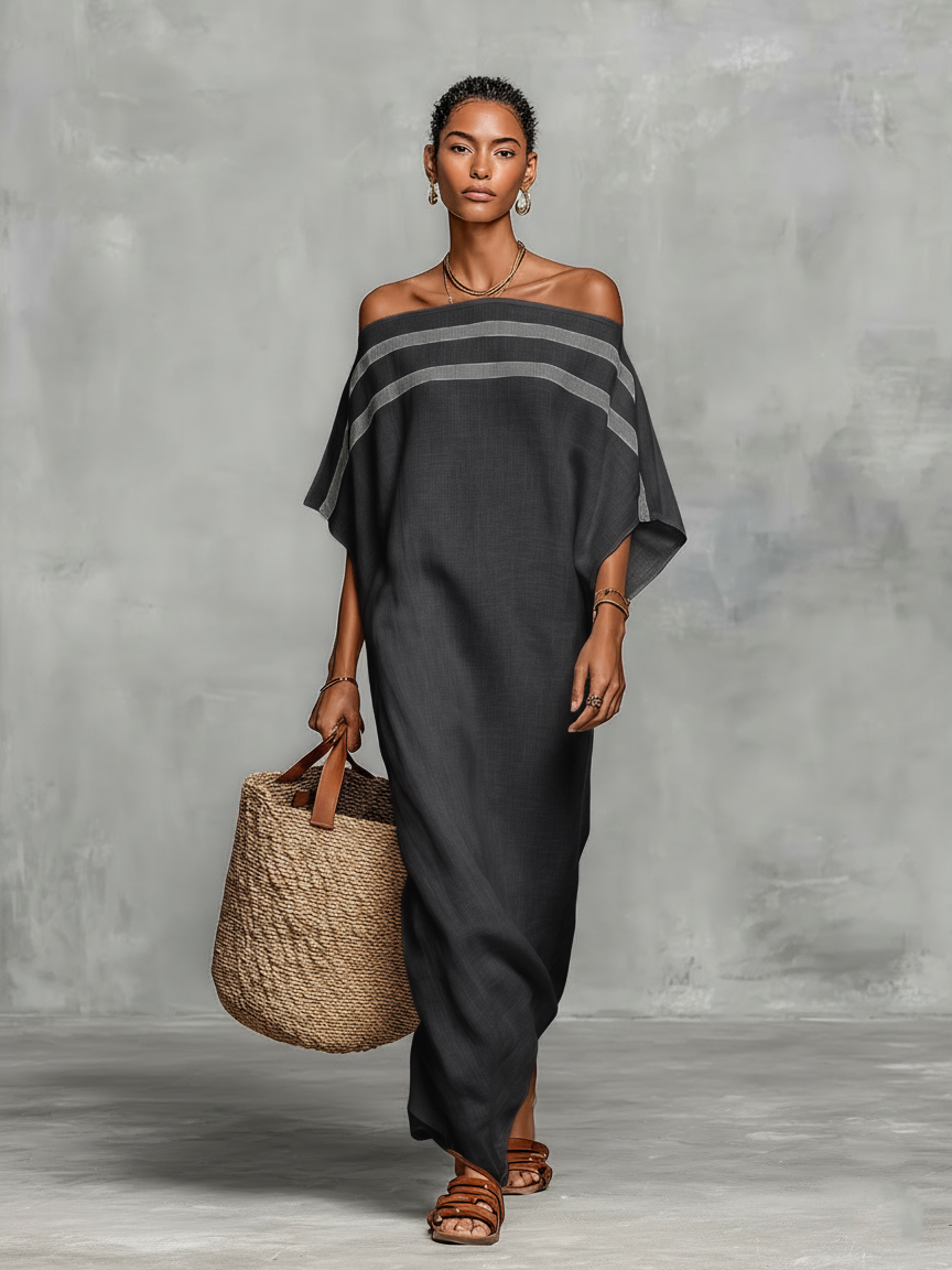 Minimalistische Linnen Maxi Jurk