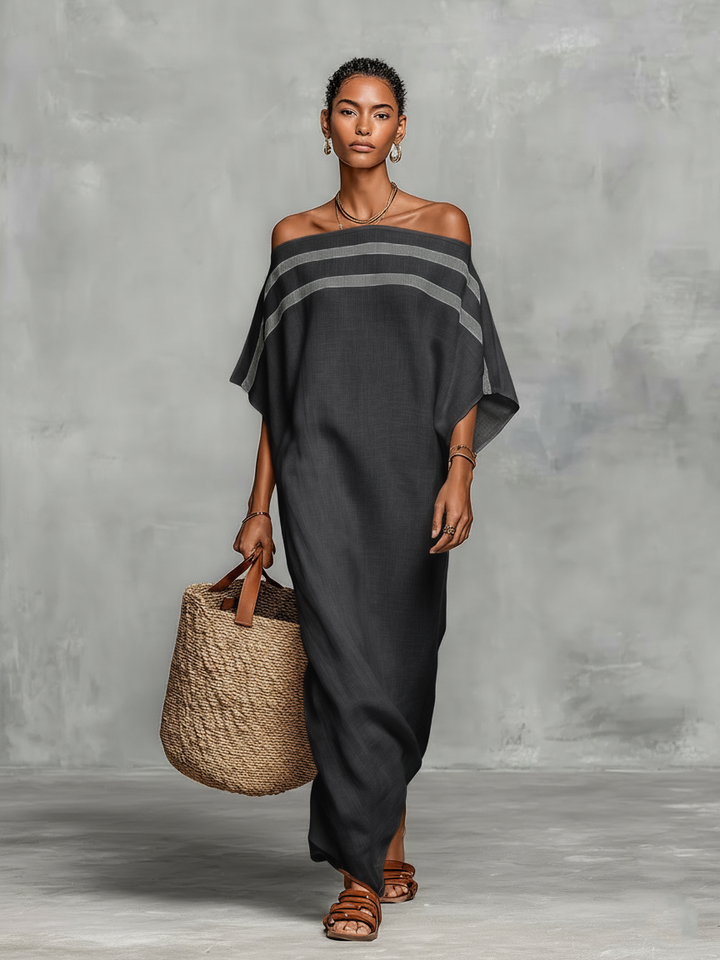 Minimalistische Linnen Maxi Jurk