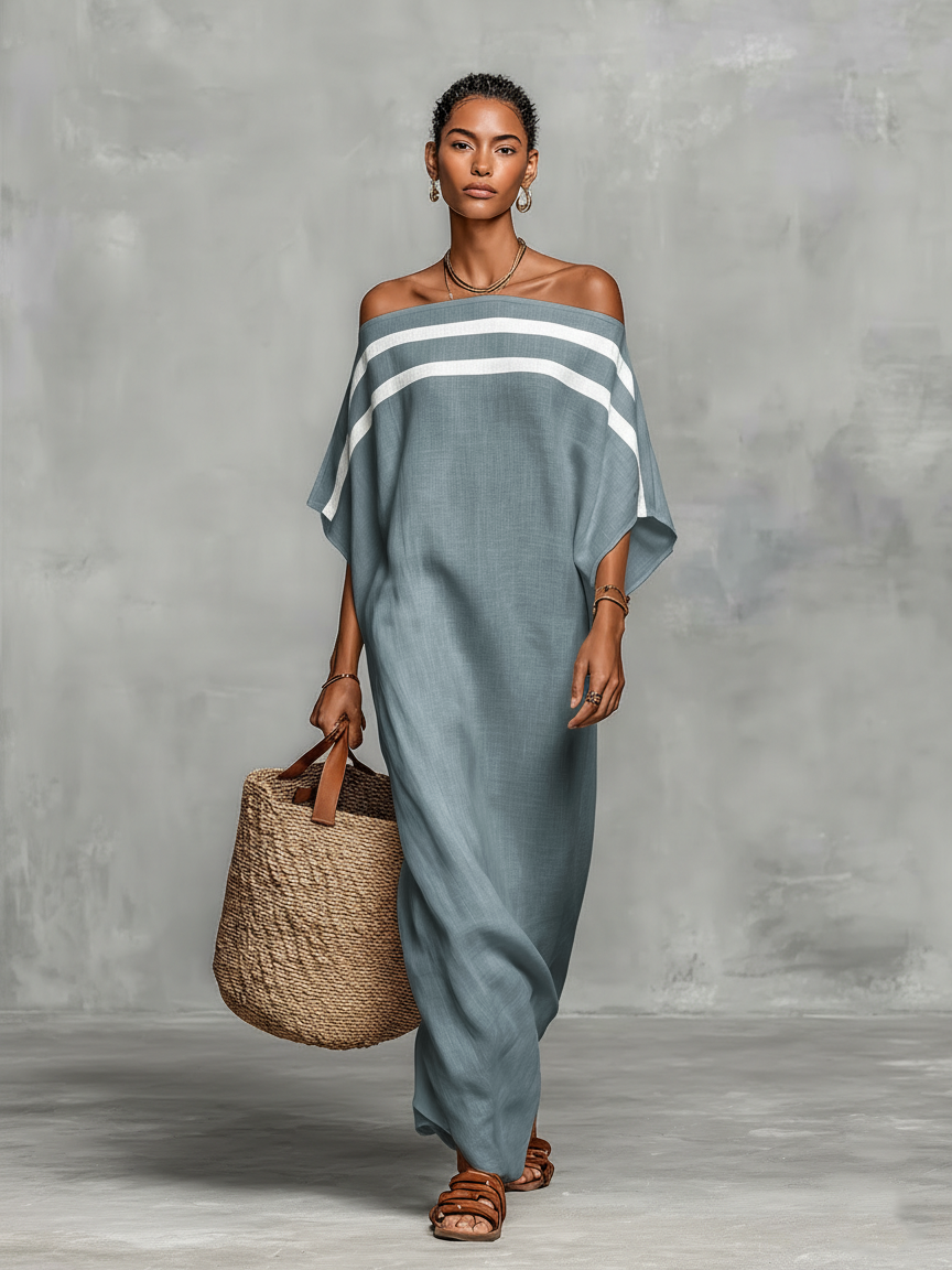 Minimalistische Linnen Maxi Jurk