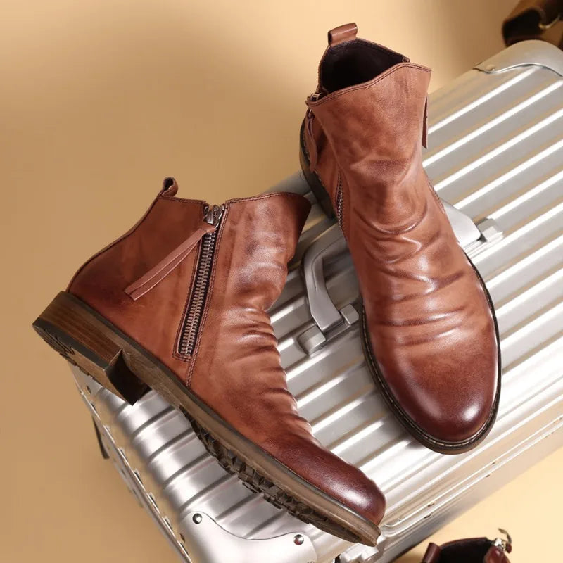 Niels™ | Luxe Leren Enkellaarzen voor Mannen