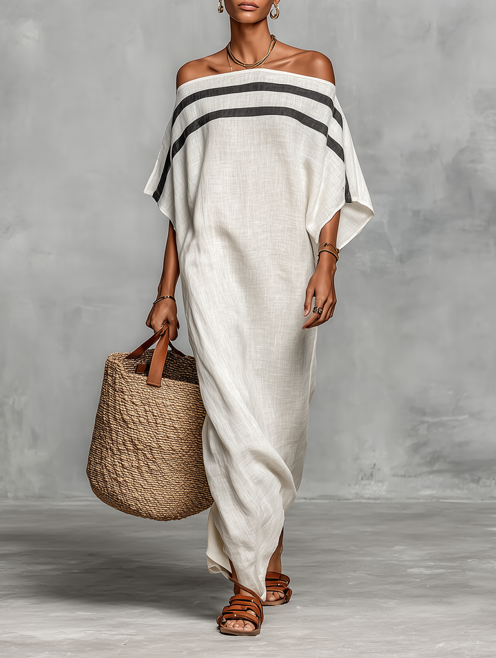 Minimalistische Linnen Maxi Jurk